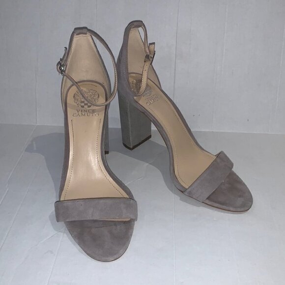 Vince Camuto taupe block heels sandals size 10M/42 - Picture 2 of 11